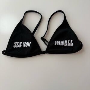 Black Bikini  with White Text NWOT